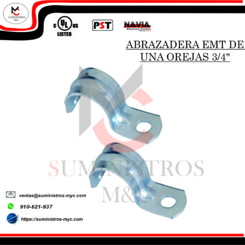 ABRAZADERA DE UNA OREJA DE 3/4″