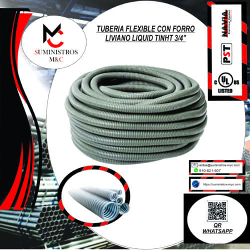 TUBERIA CONDUIT FLEXIBLE LIVIANO DE 3/4″