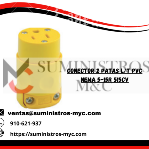 CONECTOR 2PATAS L/T PVC NEMA 5-15R 515CV
