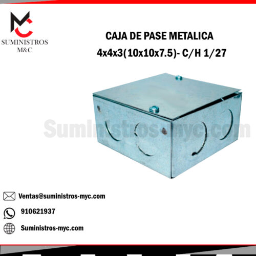 CAJA DE PASE  METALICA 100X100X7.5 (4X4X3) 1/27