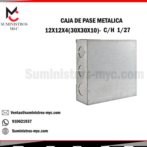 CAJA DE PASE METALICA 300X300X100 (12X12X4) 1/27