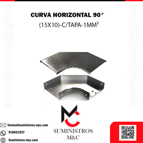 CURVA HORIZONTAL 90° (15X10) C/TAPA 1MM