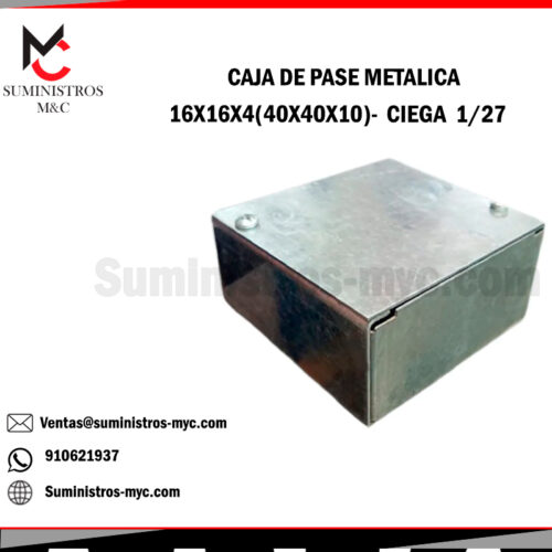 CAJA DE PASE METALCIA 400X400X100 (16X16X4) CIEGO 1/27