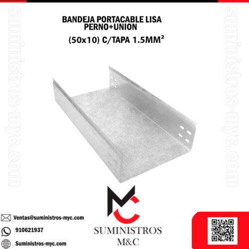 BANDEJA PORTACABLE LISA (50X10) 1.5MM