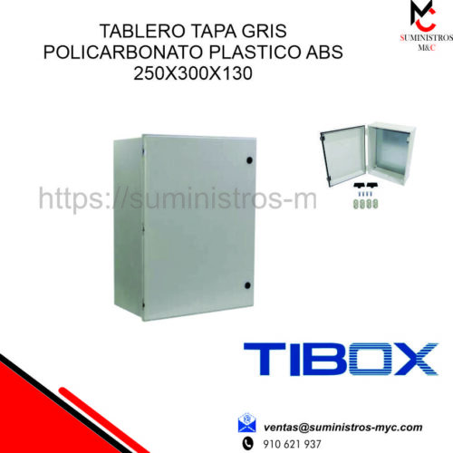 TABLERO TAPA GRIS POLICARBONATO – PLASTICO ABS TIBOX